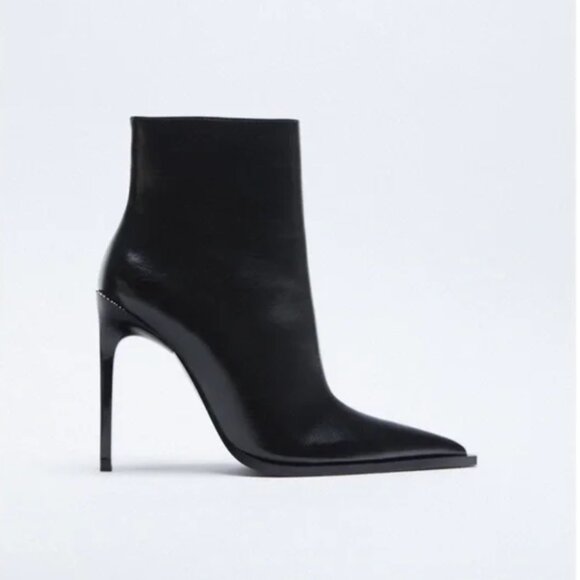 Zara high heeled ankle boots size 37. Worn once - Picture 4 of 10